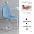 thumbnail image 3 of Sumdeal Modern Flannelette Simple Light Luxury Dining Chair with C-shape Metal Leg,Blue,Set of 8, 3 of 5