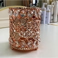 thumbnail image 4 of Organizador de brochas de maquillaje de cristal, vaso para brochas de maquillaje hecho a mano Cristal de oro rosa, 4 of 9