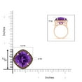 thumbnail image 4 of ANGARA Natural Claw-Set Cushion 8 ct Amethyst Halo Ring with Filigree in 14K Rose Gold for Women (Size-13mm) | February Birthstone, Anniversary, Jewelry Gift for Women | Natural Amethyst Ring, 4 of 8