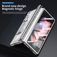 thumbnail image 7 of MonsDirect for 7.6 inch Samsung Galaxy Z Fold 4 5G 2022 Case with S Pen & S Pen Holder, Two Hinge Protection Plating Frame PC Cover, Shell Membrane Integrated Case with Stand & Lens Protection, Silver, 7 of 7