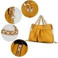 thumbnail image 5 of MKF Collection Marvila Minimalist Vegan Leather Chain Ruched Shoulder Bag, Crossbody Purse Handbag by Mia K - Yellow, 5 of 10