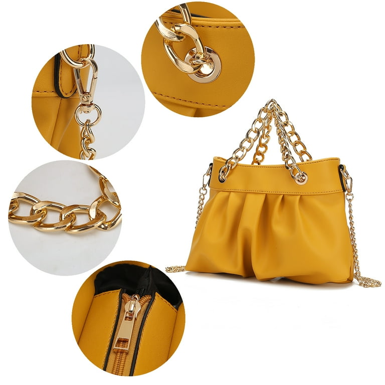 ☆ ☆ Here is the ivory micro mono chain shoulder MKF Collection Marvila Minimalist Vegan Leather Chain Ruched