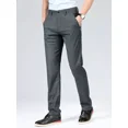 thumbnail image 3 of Pantalones de traje de lino blanco para hombre, pantalones rectos de verano para hombre, ropa de diseñador de tela, licra, nuevos y económicos, pantalones elegantes, formales, 3 of 4