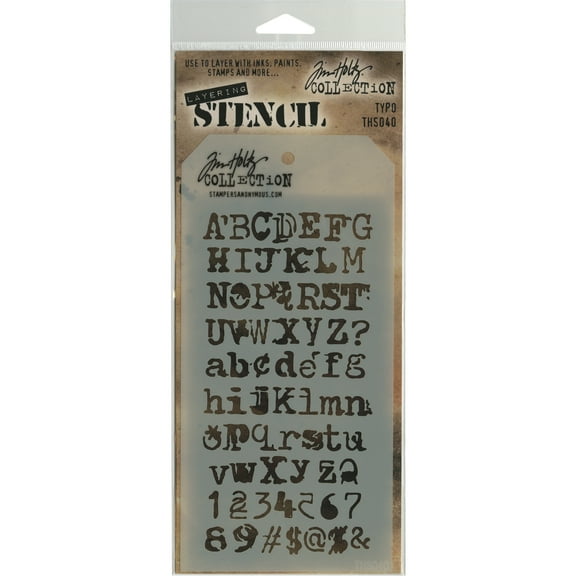 Tim Holtz Layered Stencil 4.125"X8.5"-Typo