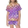 thumbnail image 1 of Pyjamas Lapin Chemises pour Filles Taille 6 Mode Enfants Imprimé Boutonné Col à Revers Manches Courtes Ensemble de Pyjamas Shorts, 1 of 4