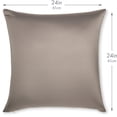 thumbnail image 2 of 24" x 24" Throw Pillowcases (Cover Only) - 85/15 Nylon, Spandex - Luxurious, Silky, Stretchy & Soft - 1 Pcs Solid Color - A Perfect Choice for Couch Chairs Sofa Bed Adult or Kids Bedroom, Stone Grey, 2 of 7