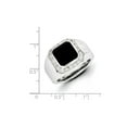 thumbnail image 2 of Mens Black Onyx Ring with Accent Diamonds in Rhodium Plated Sterling Silver for Men, 2 of 5