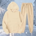 thumbnail image 2 of ClodeEU Womens Sweatsuits 2 Piece Set ,Loose Hoodie Sweatshirt With Pockets,Jogger Pants Fall Tracksuit Beige,Womens Plus XL, 2 of 6