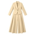 thumbnail image 4 of Ynynloco Women Suits 2 Piece Set Business Casual Dressy Oversized Blazer Jacket and High Waist Wide Leg Dress Pantsuits Formal Work Outfits, 4 of 6