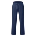 thumbnail image 4 of YOTMKGDO Mens Pants Casual, Pantalones De Hombre, Male Casual Solid Pant Short Full Length Straight Pant Short Drawstring Pocket Pant Trousers, Navy L, 4 of 6