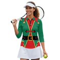 thumbnail image 2 of HUIACONG Christmas Elf Costume Print Quick Dry Golf Shirt Women, 1/4 Zipper Quarter Zip Women's Golf Polo Shirts Anti-Wrinkle Tennis Tops, 2 of 10