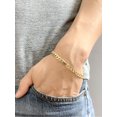 thumbnail image 4 of 6mm Stainless Steel Bracelet 18K Gold Plated Jewelry Tiffani Style Curb Chain 8", 4 of 6