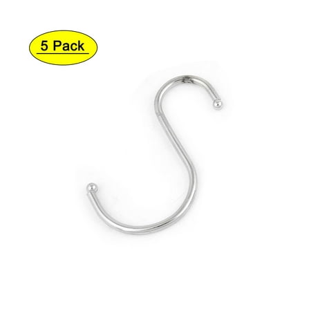 

Uxcell Home Stainless Steel Silver S Hooks for Hanging 5 Pack
