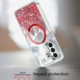 thumbnail image 3 of For Samsung s25/s24 Epoxy Glitter Shimmer [Magnetic Circle] Hybrid Case - Red, 3 of 3