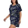 thumbnail image 2 of Lsque Hand Drawn Rockets Women's Short-Sleeved Pajama Set - 2 Piece Soft and Lightweight Sleepwear Set-XX-Large, 2 of 9