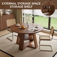 thumbnail image 4 of Hawsaiy 3 Piece 43.3" Round Dining Table Set for 2,Kitchen Table with Storage Shelf & 2 Upholstered Dining Chairs, Modern Wood Dining Room Furniture Set for Apartment, 4 of 8