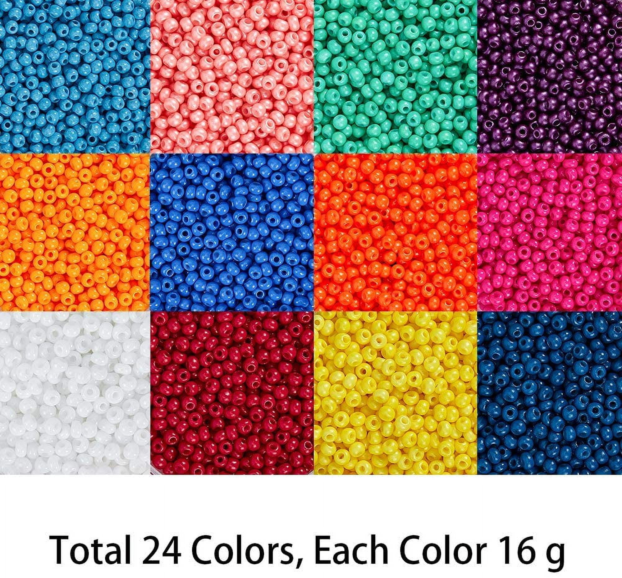 24000 Pcs 11/0 Multicolor Beading Glass Seed Beads 24 Colors 2mm Round Pony Bead Mini Spacer Beads with Container Box