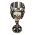 thumbnail image 5 of Wise Vintage See Hear Speak No Evil Skeleton Bone Skulls Wine Goblet Chalice, 5 of 9