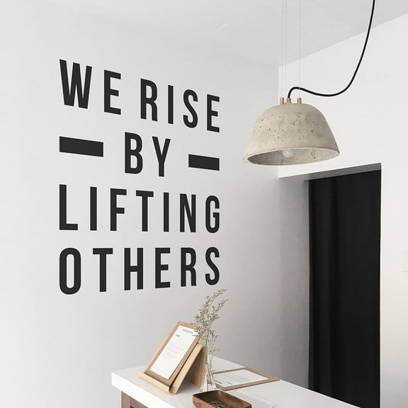 QTH Large We Rise by Lifting Others Wall Sticker Inspirational Wall Decal Motivational Office Decor Quote Wall Art Vinyl Wall Decal School Classroom Affirmation Words and Saying