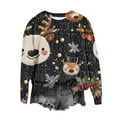 thumbnail image 5 of Meichang Christmas Sweatshirts for Women Oversized Crewneck Long Sleeve Christmas Reindeer Graphic Print Fleece Pullover Xmas Holiday Tops, 5 of 5