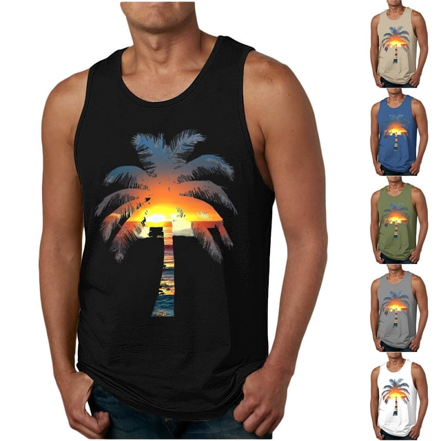 JDQJBZ Débardeurs Style Homme Couleur Unie Col Rond Sans Manches