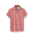 thumbnail image 5 of Guluxicc Men's Plaid Lounge Shirts Button Down Collared Short Sleeve Summer Casual Tops for Everyday Outfits, 5 of 6
