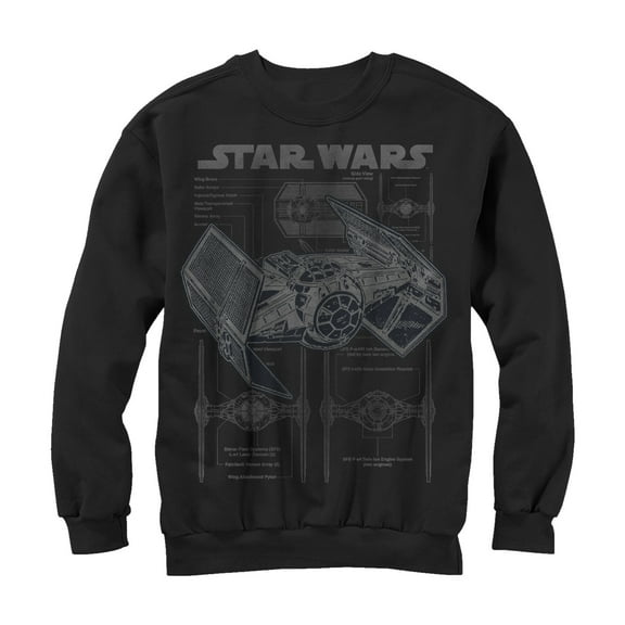 Men's Star Wars TIE Fighterprint  Sweatshirt Black Medium
