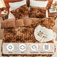 thumbnail image 4 of EMME Faux Fur Duvet Cover Twin-XL Size, 2 Pieces Ultra Soft Fluffy Comforter Cover, Cozy Warm for Winter, Luxury Shaggy Bubble Bedding Sets , 1 Duvet Cover & 1 Pillow Shams (Twin-XL,Tie Dye Brown), 4 of 6