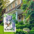 thumbnail image 2 of AMHNF Hummingbird Spring Summer Floral Garden Flag 12x18 Inch Double Sided Welcome Small Burlap Yard Flag for Outside, 2 of 5