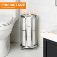thumbnail image 2 of stusgo Freestanding Toilet Paper Holder with Storage, Modern Toilet Paper Storage Stand & Bathroom Toilet Paper Holder Stand, Holds Large Rolls（Silver）, 2 of 7