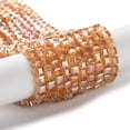 thumbnail image 5 of Electroplate Glass Bead Strands AB color Plated Faceted Cube Wheat 4x4x4mm Hole: 1mm 98pcs/strand 15.7 inch, 5 of 5