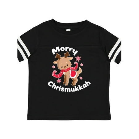 

Inktastic Baby Reindeer Merry Chrismukkah with Snowflakes Gift Toddler Boy or Toddler Girl T-Shirt