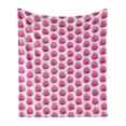 thumbnail image 1 of Pink and White Soft Flannel Fleece Throw Blanket, Botanical Hawaii Jungle Pattern with Palm Leaves Exotic Rainforest, Cozy Plush for Indoor and Outdoor Use, 50" x 70", Magenta and White, by Ambesonne, 1 of 6