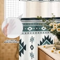 thumbnail image 2 of No Hook Shower Curtain with Built-in Rings - Boho Washable Waterproof Fabric Bathroom Curtains for Hotel,Rentals, 60 X 72 Inch Long , Southwest Aztec Pattern Green, 2 of 9