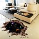 thumbnail image 3 of 1 pieza 3D estereoscópica luna estrellada decoración del piso autoadhesivo etiqueta de la pared, decoración del hogar estrellada cósmica etiqueta de la pared removible, 3 of 5
