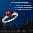 thumbnail image 2 of Gem Stone King 14K Two Tone Gold Red Garnet and Lab Grown Diamond Engagement Ring for Women | 1.38 Cttw | Round 6MM | Gemstone January Birthstone | Size 5, 2 of 6