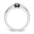 thumbnail image 2 of 14K White Gold Ring Band Men's Diamond Round Black Mens, Size 6, 2 of 5