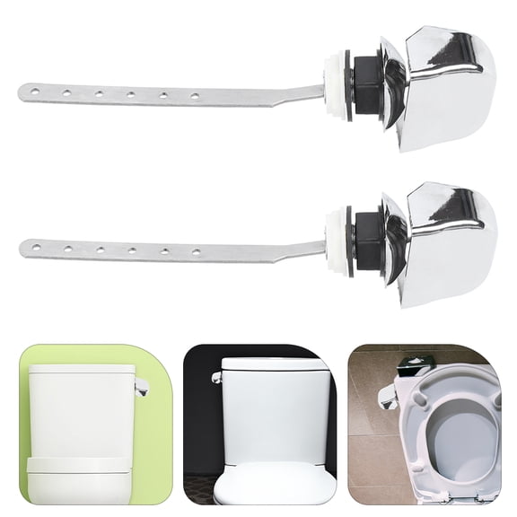 LOLIPPYY 2-Pack Universal Side Mount Toilet Tank Flush Lever Handle in Plastic and Iron for Use