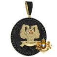 thumbnail image 3 of Men's 45+ Grams XL 3'' 32 Degree Masonic Scottish Rite Freemasonry Pendent Charm Over Yellow Gold/ Black CZ, 3 of 5