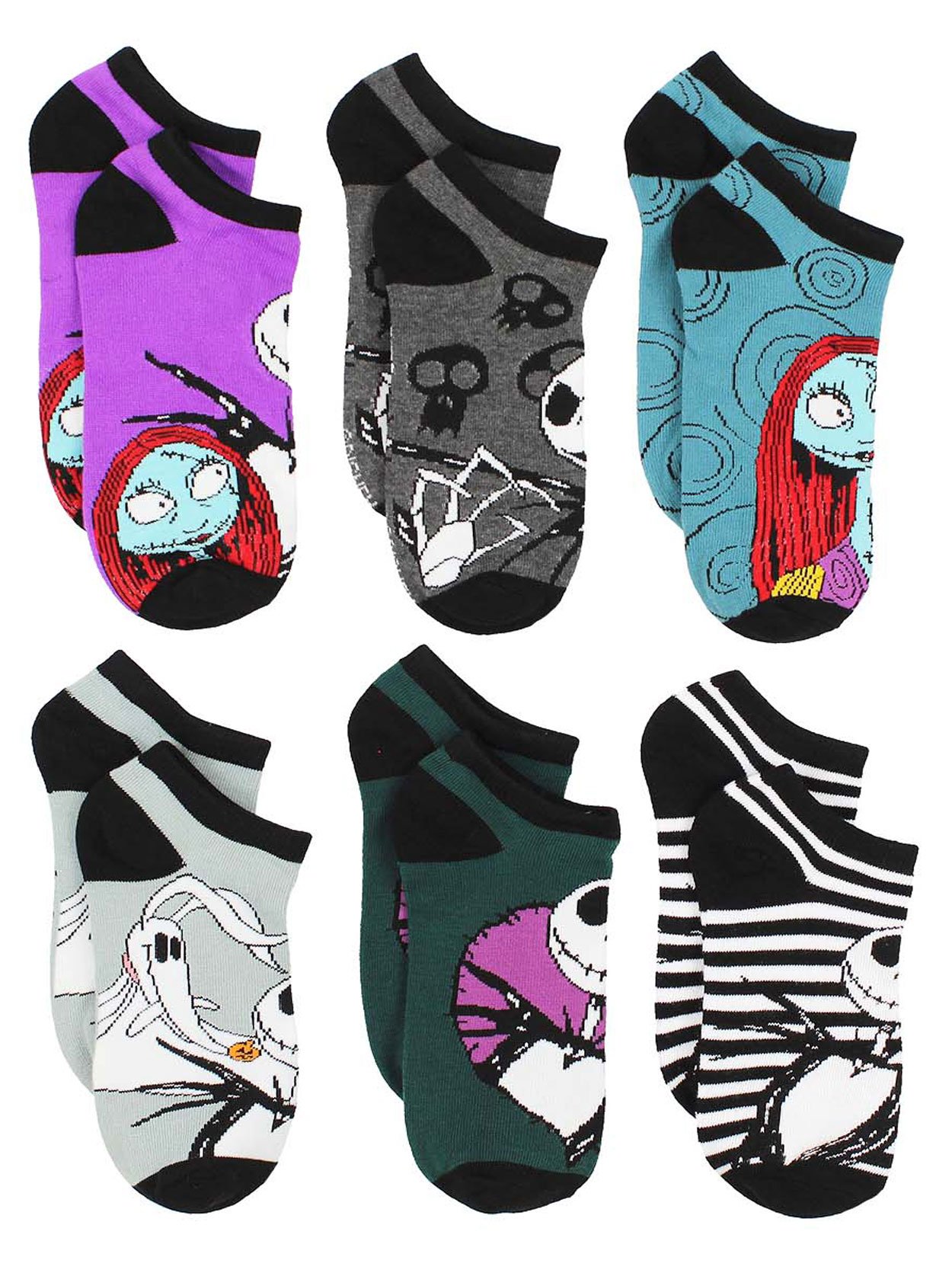 The Nightmare Before Christmas Womens 6 Pack No Show Socks NB047XNS - image 3 of 7