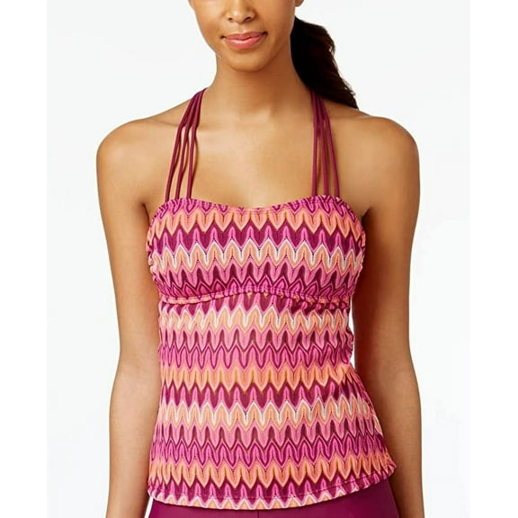 Hula Honey WINE Festival Dream Chevron Crochet Strappy Tankini Top, US Large