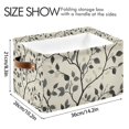 thumbnail image 4 of Yayeee Canvas Storage Basket with Handles for Shelves Fabric Bins Closet Organizer, Leaves Pattern, 4 of 8