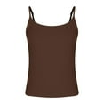 thumbnail image 4 of Homenesgenics Tank Tops for Women under $5 Women's Solid Color Slim Blouses Long Sleeved Yoga Exercise V-Neck Top Brown XL, 4 of 6