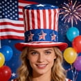 thumbnail image 4 of Independence Day Uncle Sam Top Hat, Patriotic American Flag Tall Hat for 4th of July Parties and Events, 4 of 9