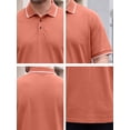 thumbnail image 7 of DARING DIVA Men's Big & Tall Shirts Casual Short Sleeve Color Block Polo Shirt 4XL Orange, 7 of 7