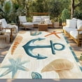 thumbnail image 3 of Fsddascl Nautical Anchor Outdoor Rug for Patio/Deck/Porch, Non-Slip Large Area Rug 4 x 6 Ft, Coastal Ocean Vintage Starfish Shells Indoor Outdoor Rugs Washable Area Rugs, Camping Rug Carpet, 3 of 5