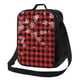 thumbnail image 1 of Fotbe Red Buffalo Plaid Lonchera Bolsa de Almuerzo para Hombres y Mujeres, Lonchera de Gran Capacidad, Bolsa de Almuerzo Reutilizable, Bolsa Térmica Aislante, 1 of 7
