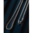 thumbnail image 3 of Cadena de Cuerda Plata CRUZE Hipoalergénico Resistente al Agua, 3 of 4