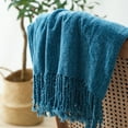 thumbnail image 6 of Bourina Chenille Dark Blue Throw Blanket for Couch, Suitable for Adult, Soft and Lightweight, 50"⨉60", 6 of 8