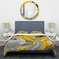 thumbnail image 3 of Designart "Cosmic Vibrations in Yellow and Grey II" Abstract Bedding Covert Set - Modern Yellow Transitional Bed Set With 1 Sham, 3 of 6